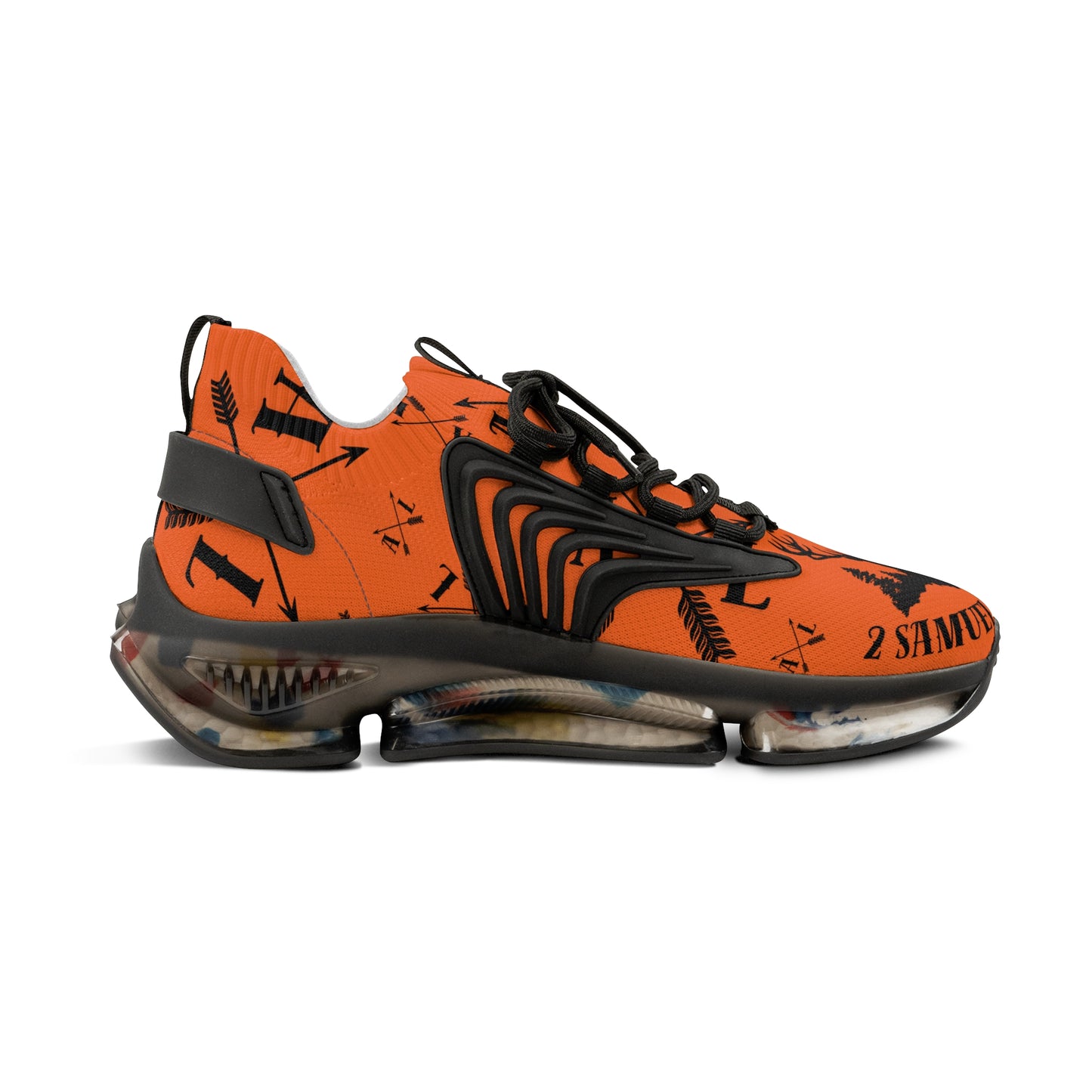 Men's Orange/Black Mesh Sneakers 2 Samuel 22:32-35