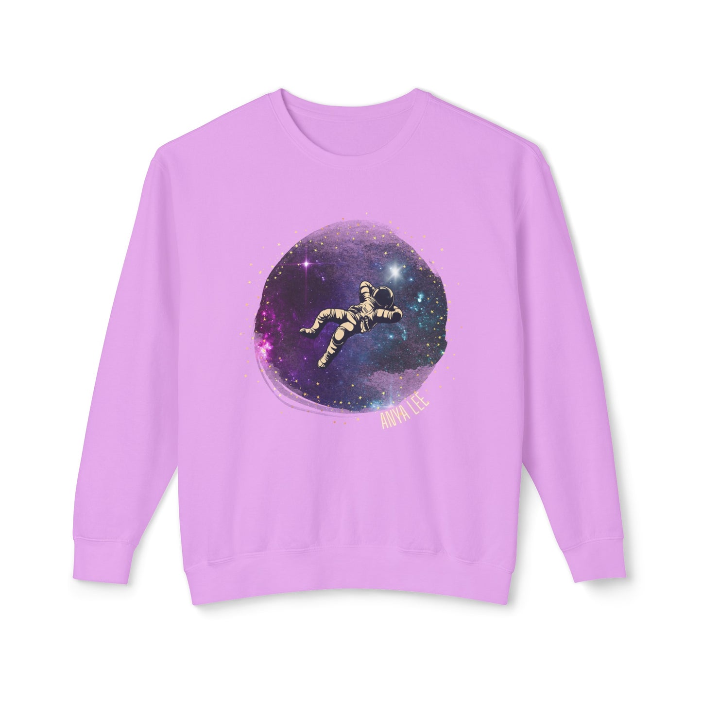 Floating Astronaut Unisex Lightweight Crewneck Sweatshirt