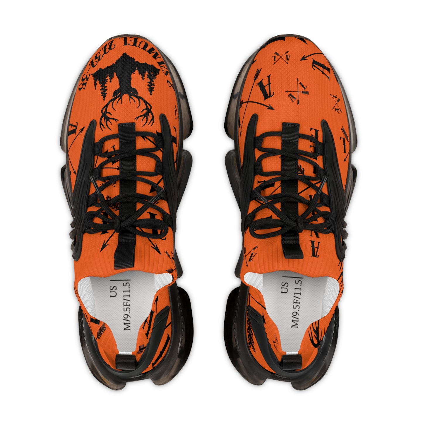 Men's Orange/Black Mesh Sneakers 2 Samuel 22:32-35