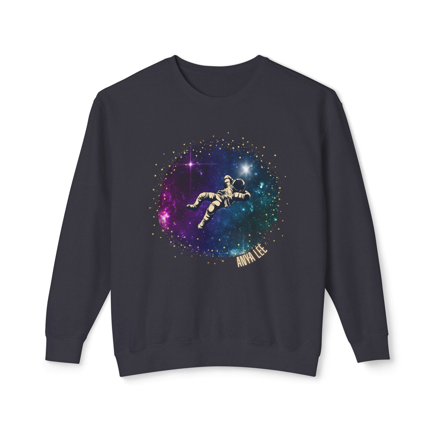 Floating Astronaut Unisex Lightweight Crewneck Sweatshirt