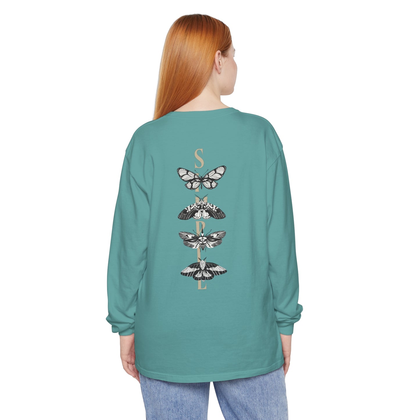 Simple Long Sleeve Butterflies T-Shirt