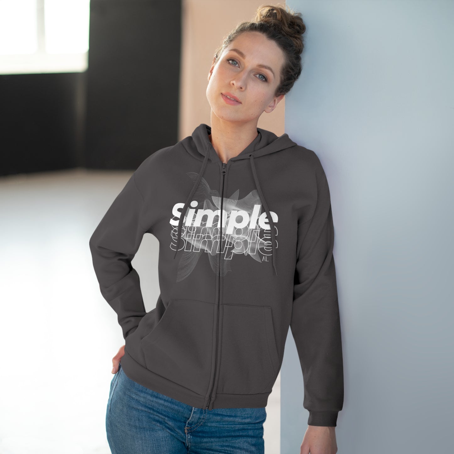 Unisex Zip Simple Hoodie