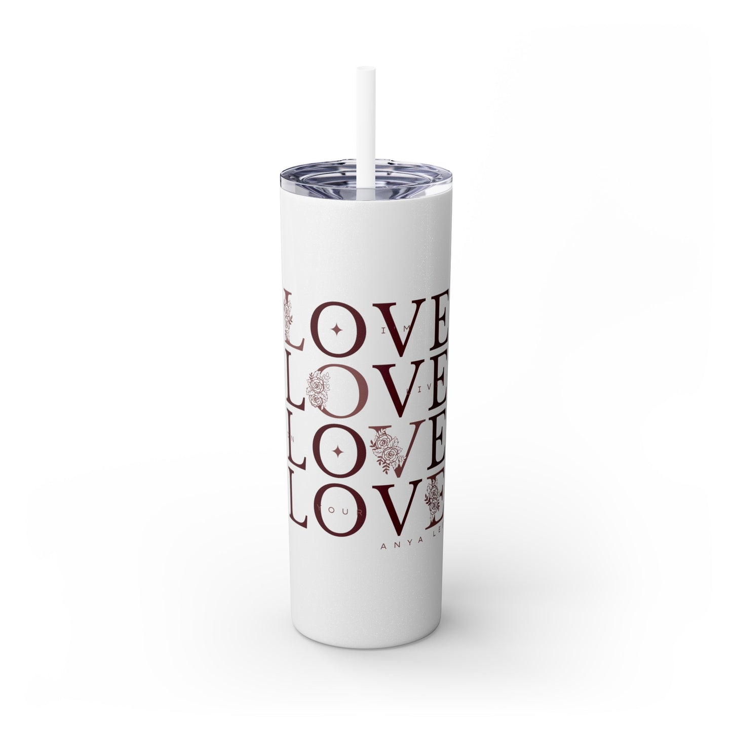 LOYL Skinny Tumbler with Straw, 20oz