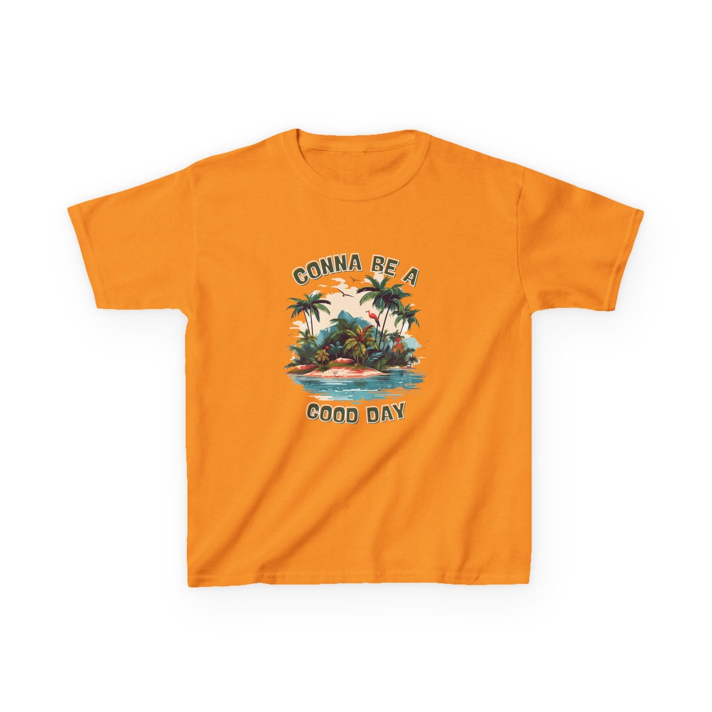 Kids Graphic Tee - "Gonna Be a Good Day" Tropical Paradise T-Shirt