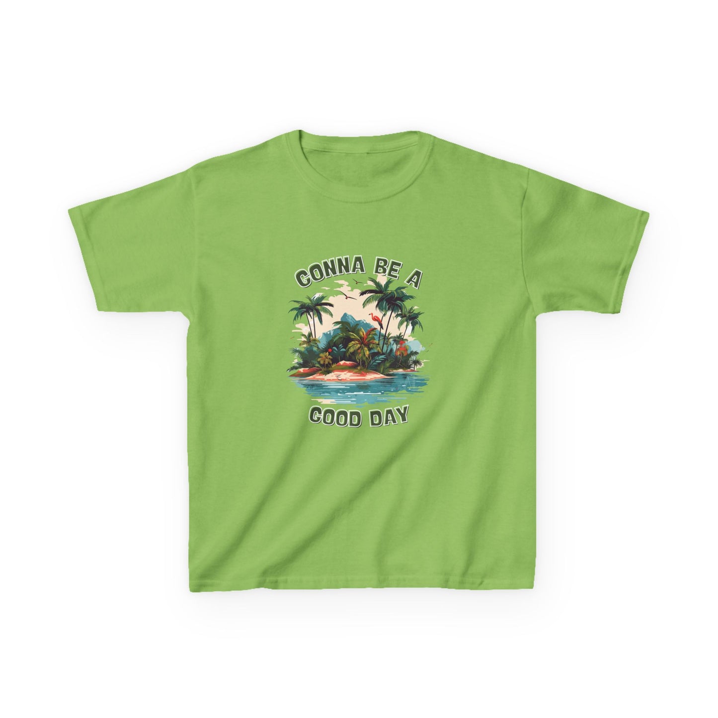 Kids Graphic Tee - "Gonna Be a Good Day" Tropical Paradise T-Shirt