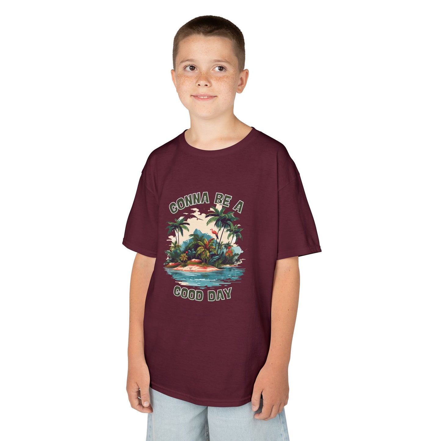 Kids Graphic Tee - "Gonna Be a Good Day" Tropical Paradise T-Shirt
