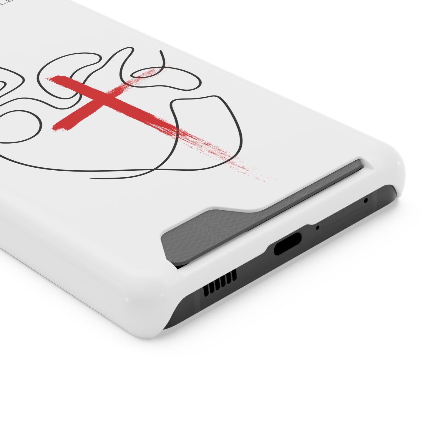 Minimalist Phone Case with Card Holder - Saved By Grace