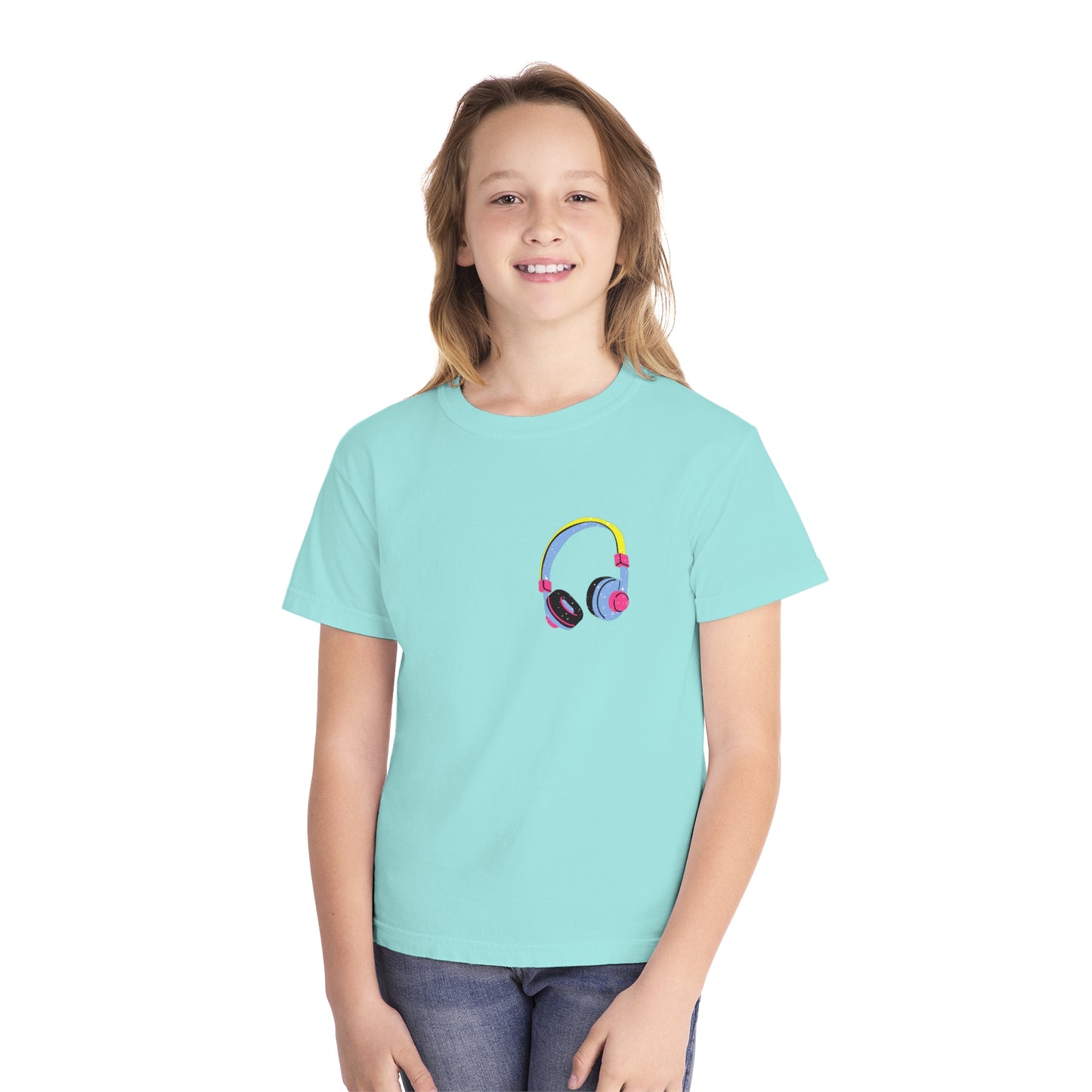 God Made It Youth Tee with Headphones & Cassette Design