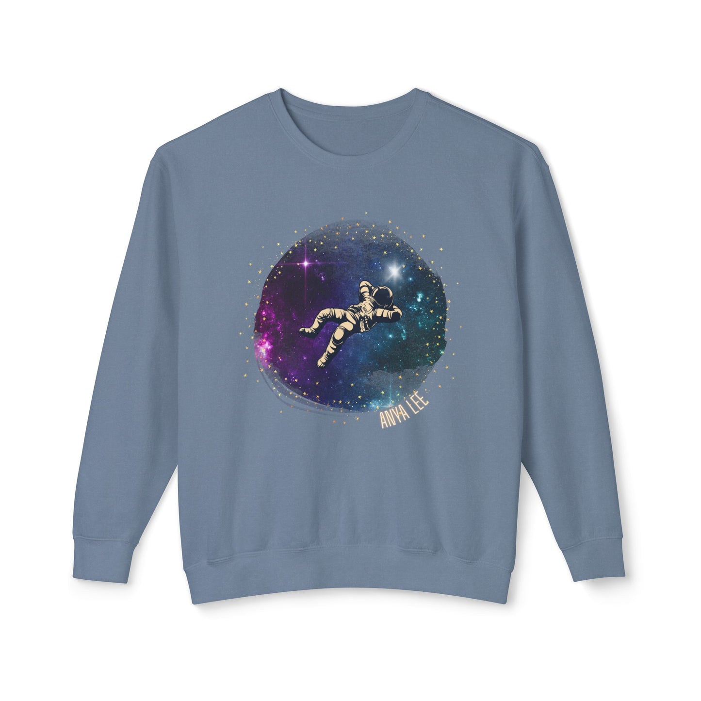 Floating Astronaut Unisex Lightweight Crewneck Sweatshirt