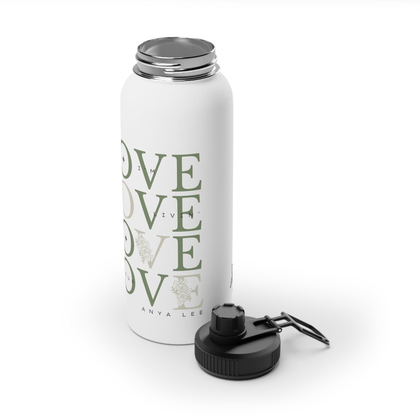 LOYL Stainless Steel Water Bottle, Love (green)