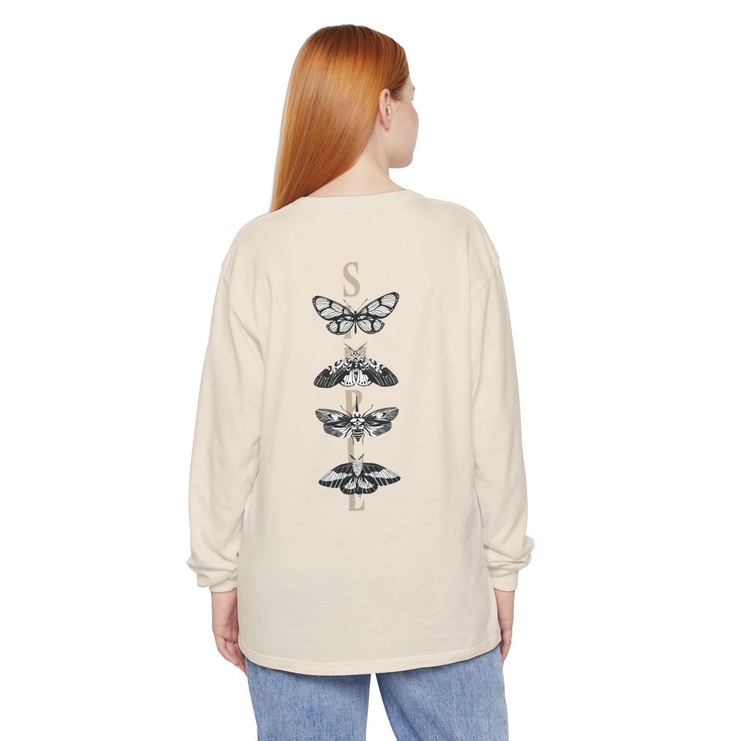 Simple Long Sleeve Butterflies T-Shirt