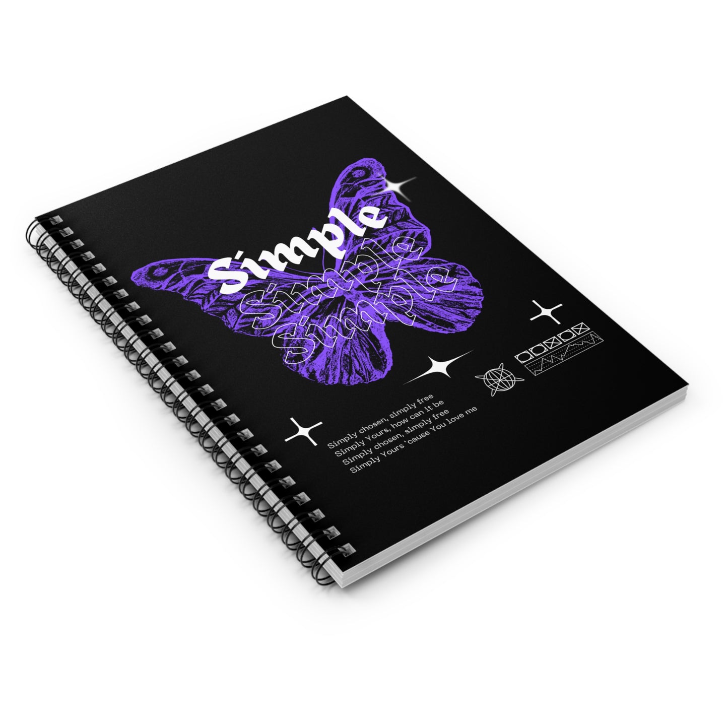 'Simple' Butterfly Spiral Notebook - Ruled Line for Creative Minds